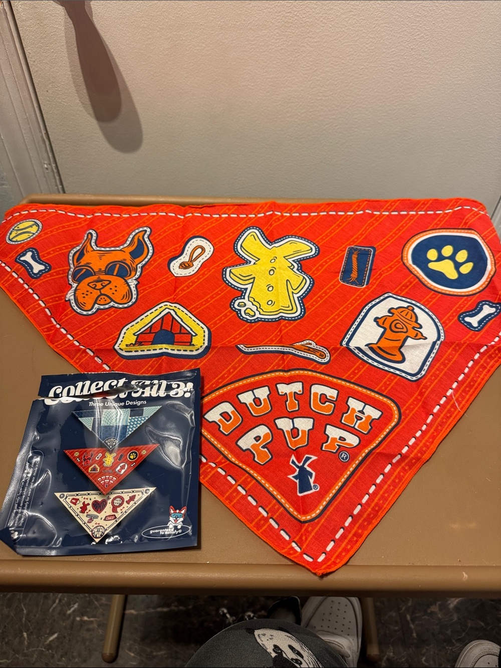 Dutch Bros Orange 'Dutch Pup' Dog Bandana with Playful Patches